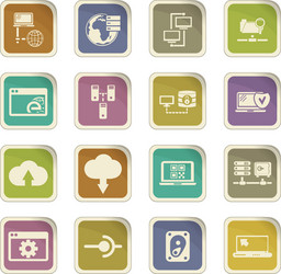 internet server network icons set vector image