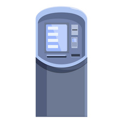 modern atm machine displaying processing screen vector image