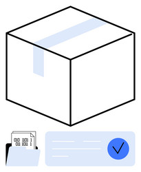 package with secure seal barcode folder vector image