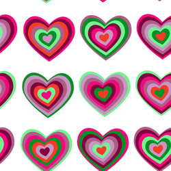 Purple green striped heart on white background vector