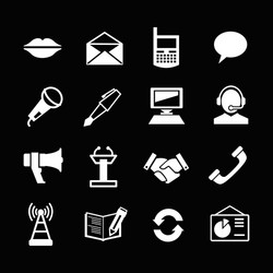 set icons of communication vector