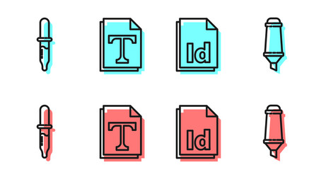 Set line id file document pipette text vector
