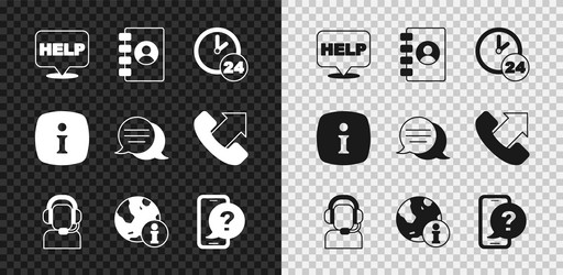 Set speech bubble with text help address book vector