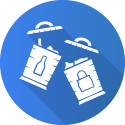 trash sorting flat design long shadow glyph icon vector image