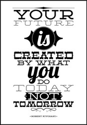 your future is created by what you do today vector