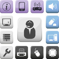 computer and internet support buttons set vector