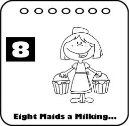 Eight maids a milking vector