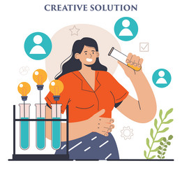 finding a solution generation of creative idea vector image