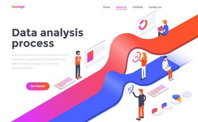 flat color modern isometric concept - data vector image