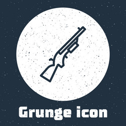 grunge line shotgun icon isolated on grey