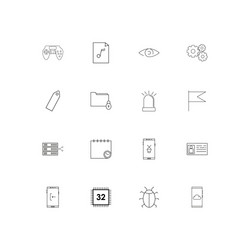 Internet technologies linear thin icons set vector