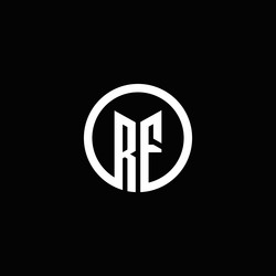 rf monogram logo isolated with a rotating circle vector image