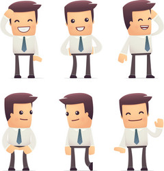 Set of manager character in different poses vector