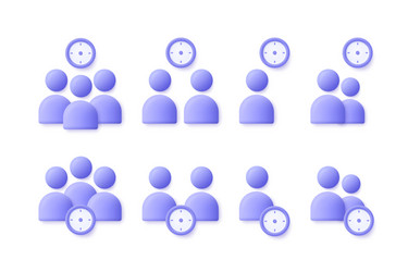 time management user business people icon set vector