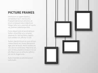 Blank frames on wall with barrier rope Royalty Free Vector