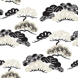 brush stroke object with japanese wave pattern vector image
