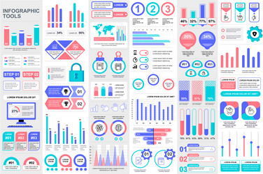 bundle infographic elements data visualization vector