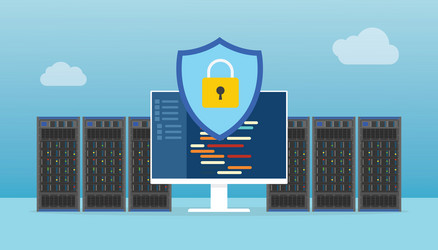 Data Center Security Server Rack vector image