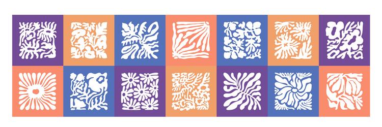 Flowers matisse collage stylized abstract floral vector