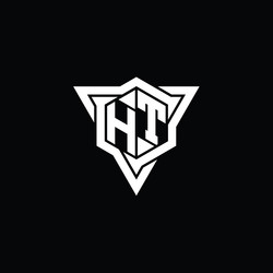 Ht logo monogram hexagon shape with triangle Vector Image