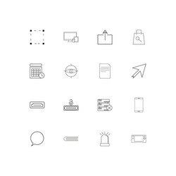 internet technologies linear thin icons set vector image