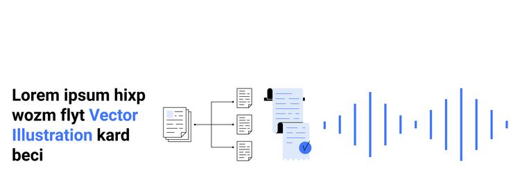 project management flow with text document vector image