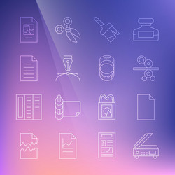 set line scanner empty document paper roll vector image