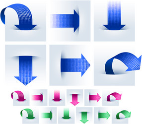 arrows data binary pocket download upload set vector image