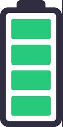 full battery icon displaying a high power level vector image