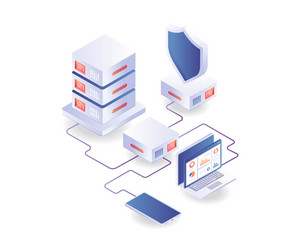 wifi router with server computer security vector image