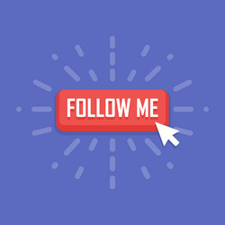 Concept of follow me button vector