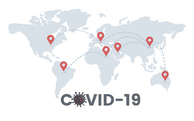 Epidemic covid-19 spread all over world vector