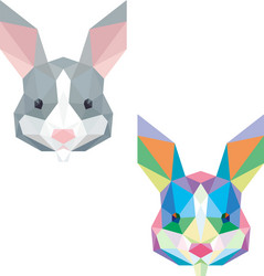 Rabbit bunny head with polygonal geometric style vector