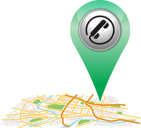 telephone pin pointer on map location vector image