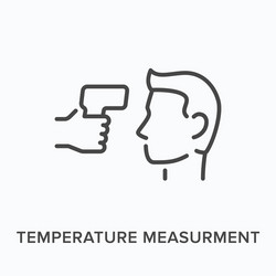 temperature measurement flat line icon vector