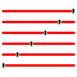 Adjuster slider tuner fader bars with levers knobs vector