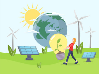 Waste recycling clean energy green environment Vector Image