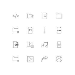 files and folders sign linear thin icons set vector image