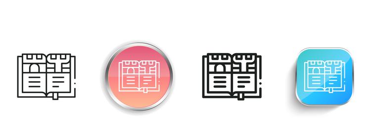 history icon thin linear regular and button style vector image