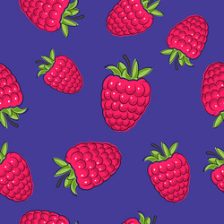 Raspberry Pattern - Purple Background vector