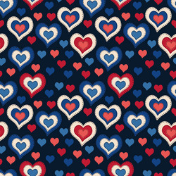 seamless pattern with hearts on a dark background vector image