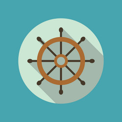 ship helm flat icon vector