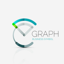 abstract logo idea linear chart or graph vector image