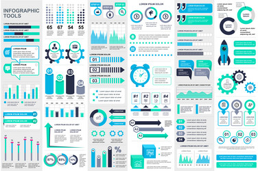 bundle infographic elements data visualization vector image