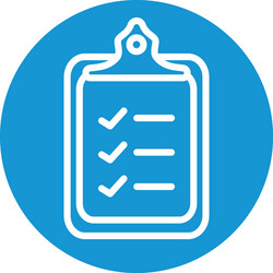 clipboard with checklist icon line block style vector image