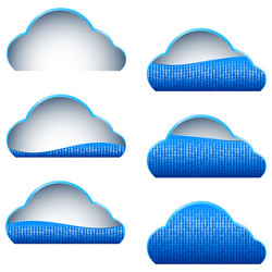 Cloud computing storage blue icon binary filled vector