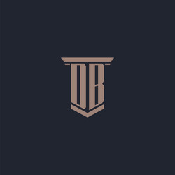 db initial monogram logo with pillar style design vector image