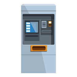 modern atm machine displaying operating system vector image