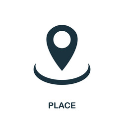 Place flat icon colored element sign from vector