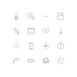 User interface simple linear icons set outlined vector